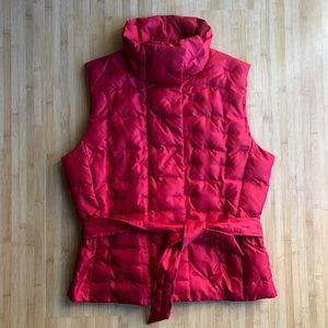 Talbots Red Puffer Vest with Belt